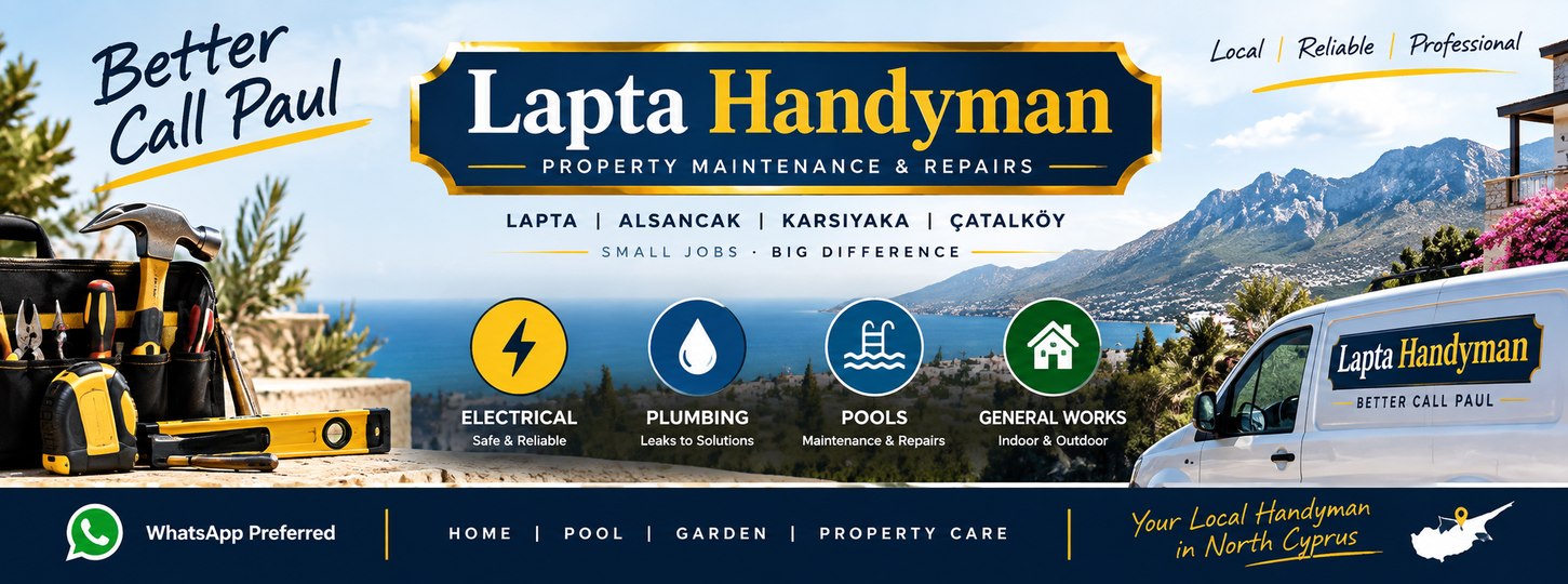 Lapta Handyman - Better Call Paul - property maintenance and repairs across Lapta, Alsancak, Karsiyaka and Catalkoy