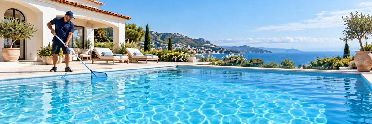 Professional pool cleaning service in North Cyprus