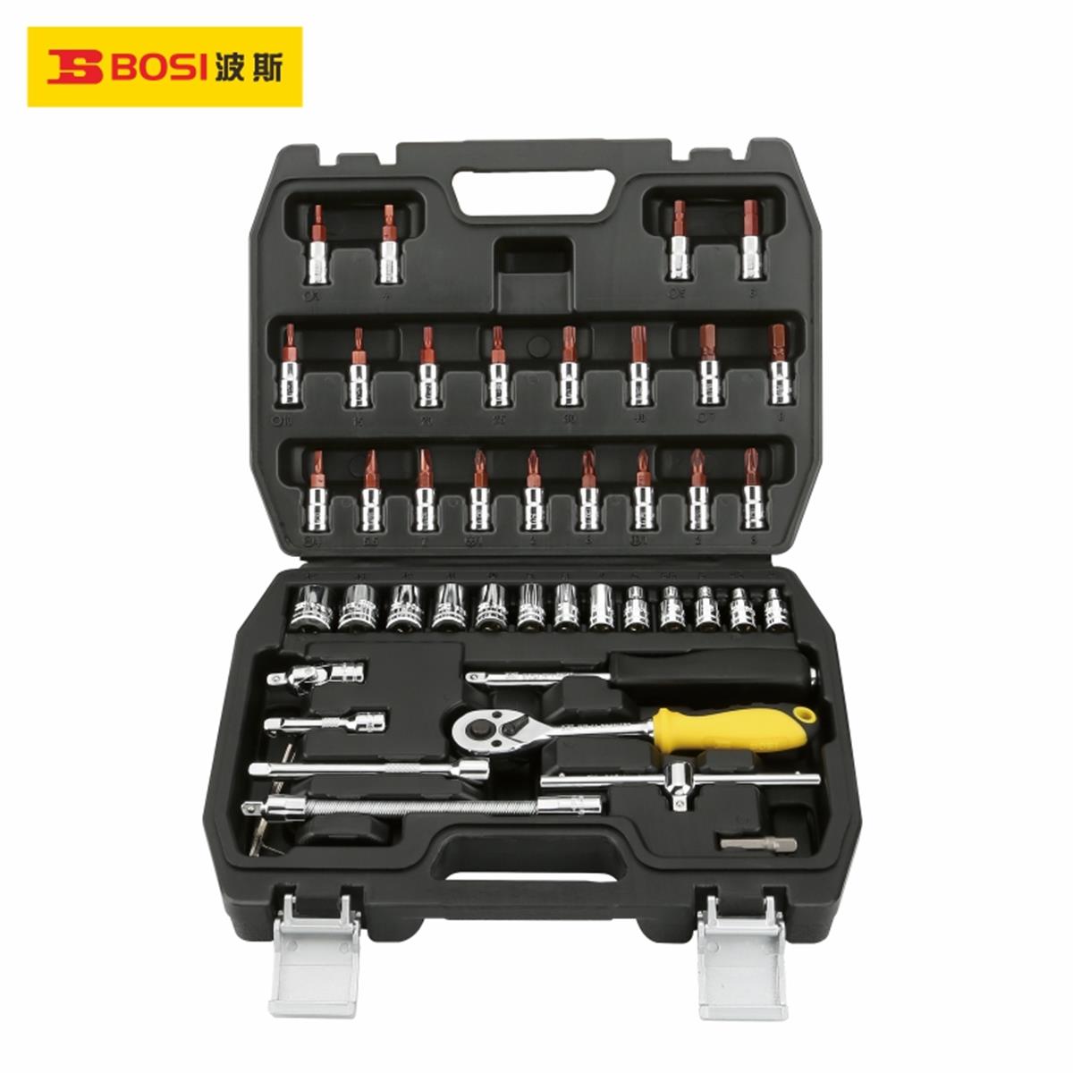 Bosi Socket Set 1/4'' 6-Point 46 Piece
