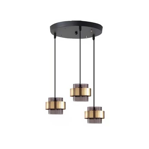 Pendant light 3-PIECE Gold Belt Gray Glass E27 P-BL034-3R A