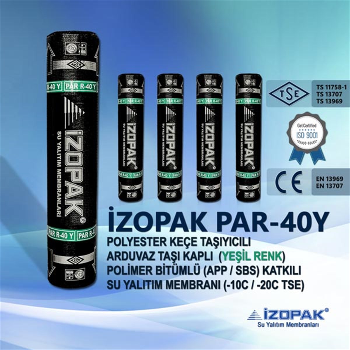 Isoopak Membrane Arduvaz Stone Green PAR40Y (Rol 1MX10M)