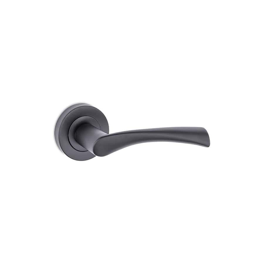 Door Handle Turna Square Badged Matte Black