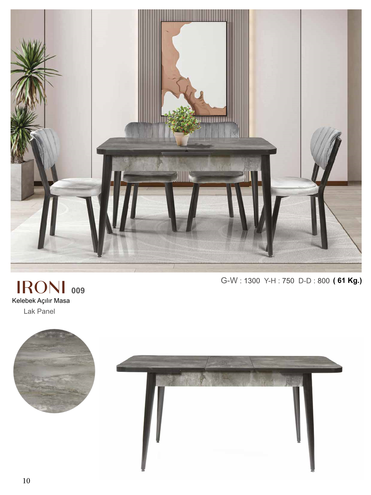 Butterfly Drop Table Iron Lac Panel 130CMx75CMx80CM