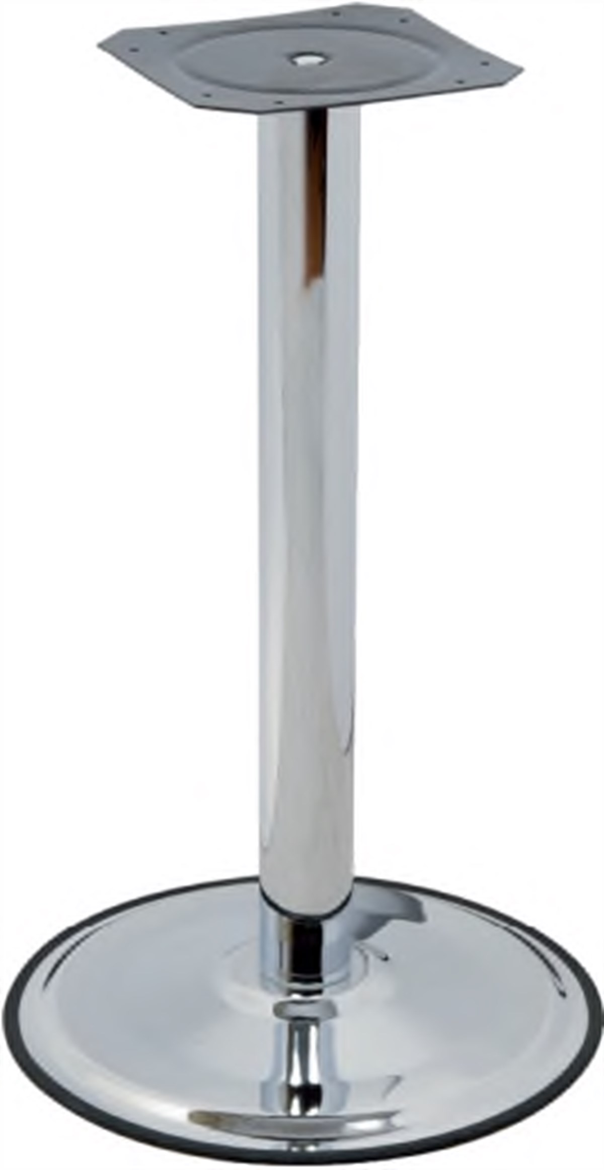 Chrome with Table Pillar Table