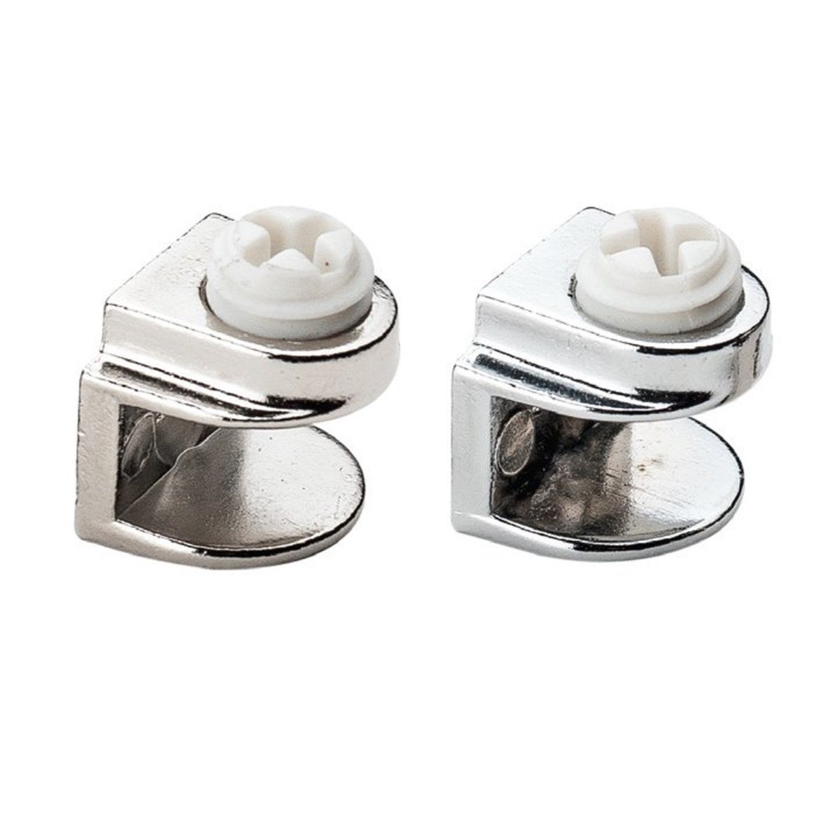 Pinless Glass Shelf Carrier Plastic Screw Chrome