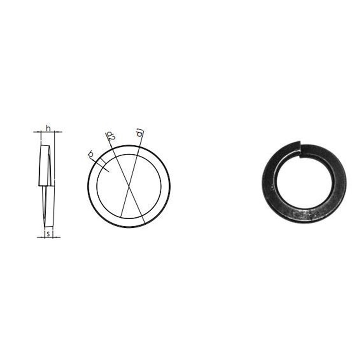 Standard Bolt Rondela Spring Black