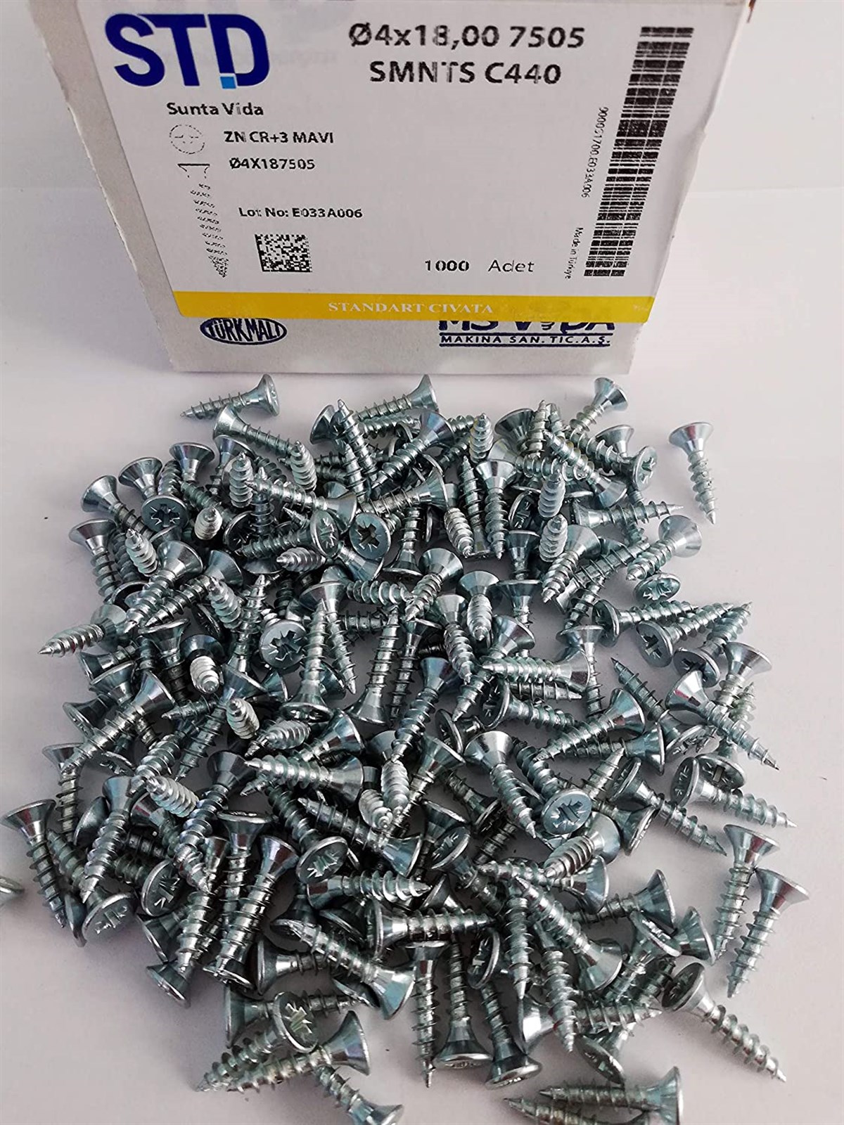 Standard Bolt Screw YHB White DIN 965
