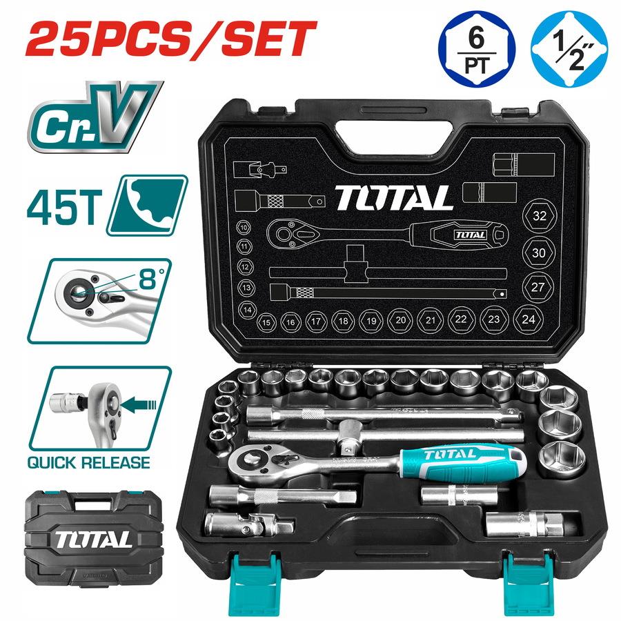 Total Socket Set 1/2'' 25 Piece