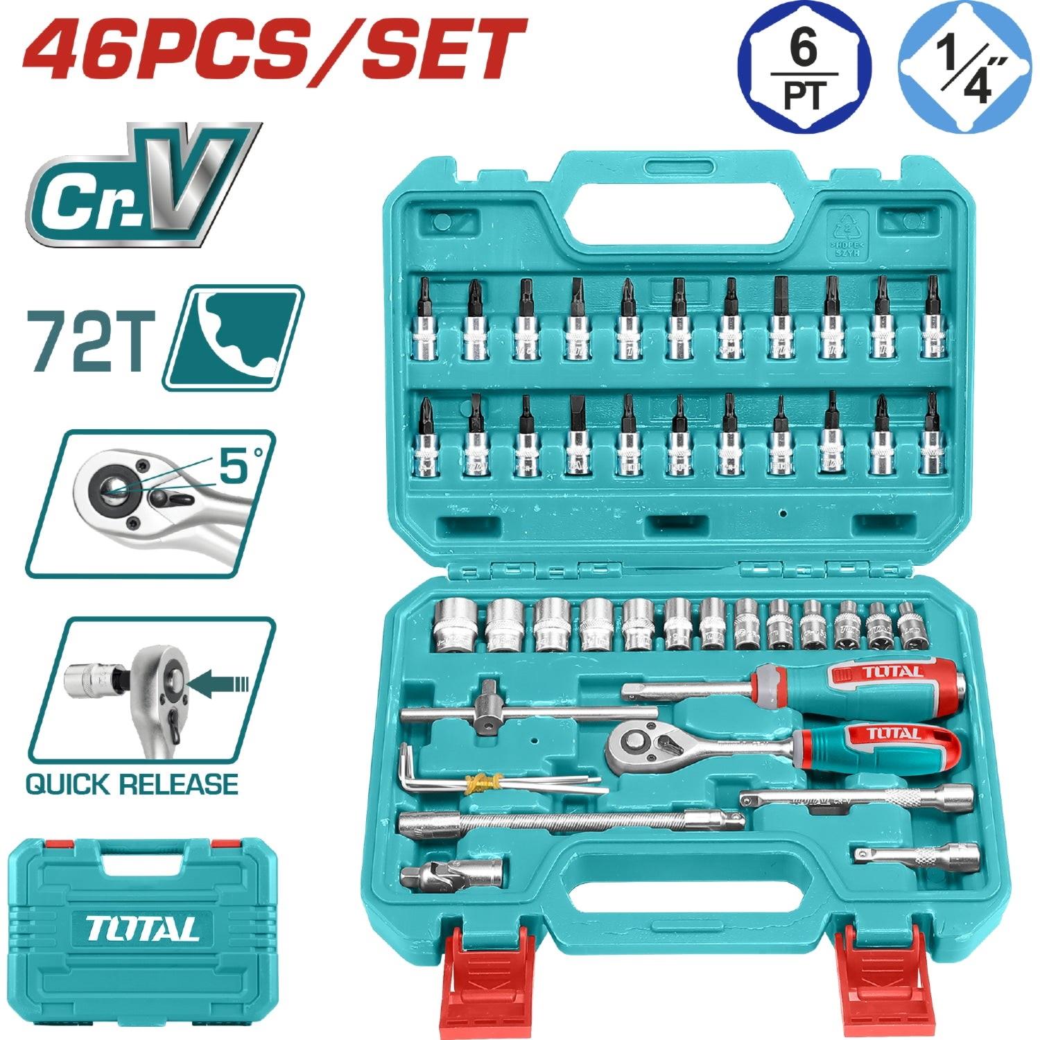 Total Socket Set 1/4'' 46 Piece