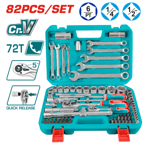Total Tool Set 82 Piece With Plastic Bag
