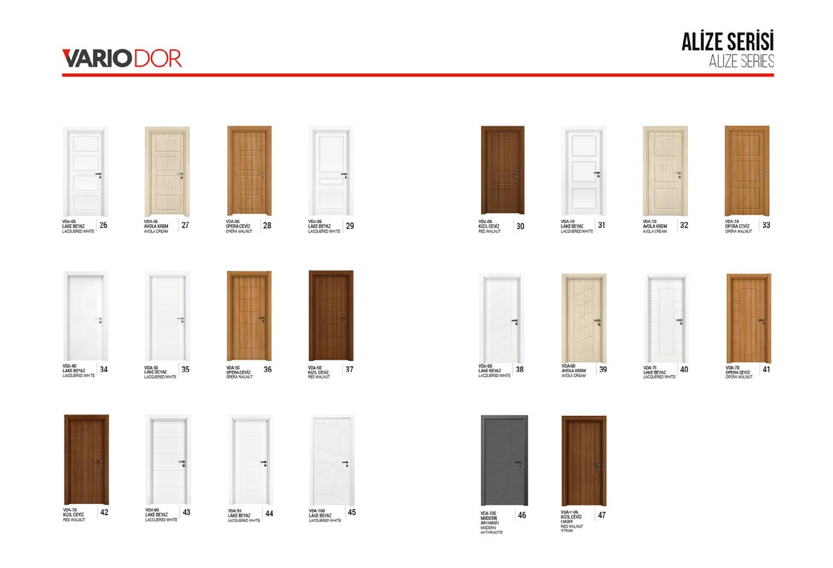 Variodor Ready Door Alize Series (Canat/Kasa/Pervaz/Kilit Included)