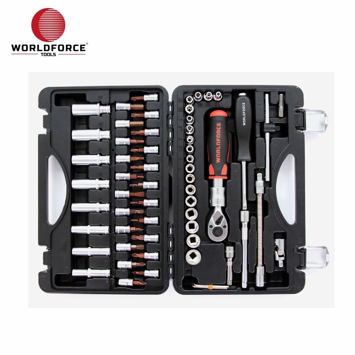 World Force Socket Set 60 Piece S-Ultra 1/4'' Uzatmalı Cırcır