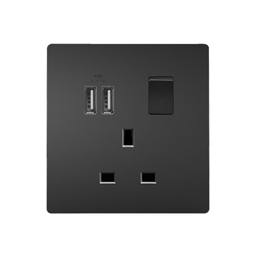 USB Socket Single TS456BK Nt
