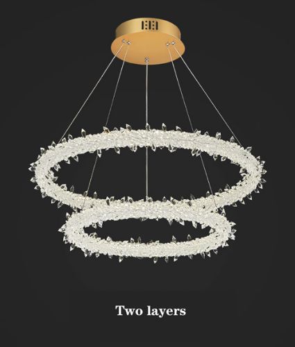 Pendant light Crystal 2PI Silver LED 6K HY-P009 E3: