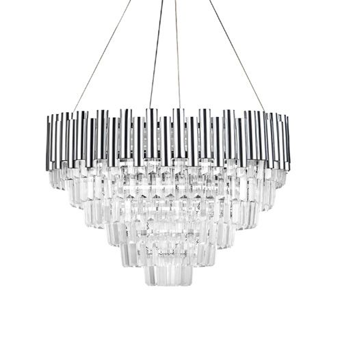 Pendant light Crystal Silver Round E14 HY-P005 A4:
