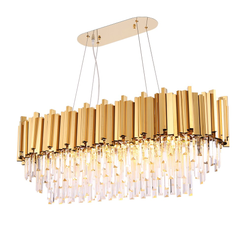 Pendant light Crystal Gold Rectangular E14 HY-P006 A4: