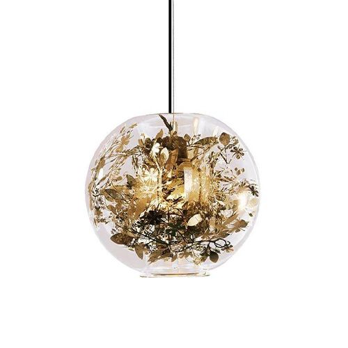 Pendant light Transparent Glass With Flowers Inside E27 P-BL037-28 F2: