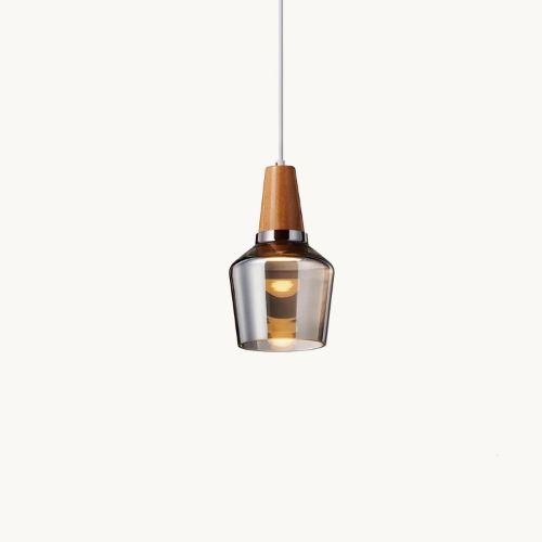 Pendant light Single Gray Glass Narrow E27 P-BL062A D1:
