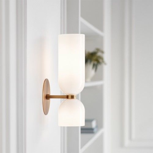 Wall light. With Bottom And Top White E14 WL155-W :H1