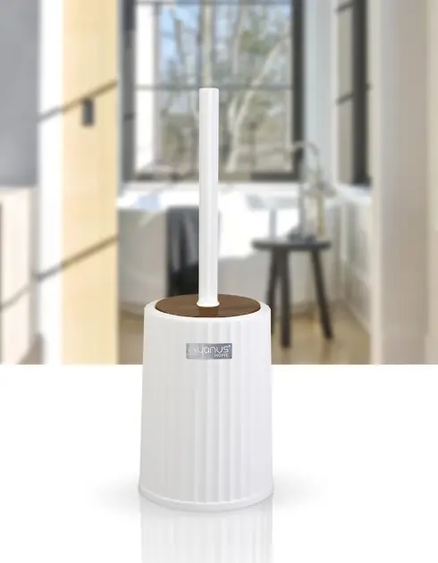 WC Brush Coliseum Striped Wooden White