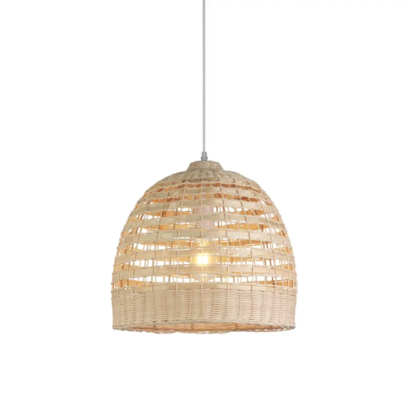 Chandelier Pendant Lamp Textured Rattan Single Natural Ø40cm