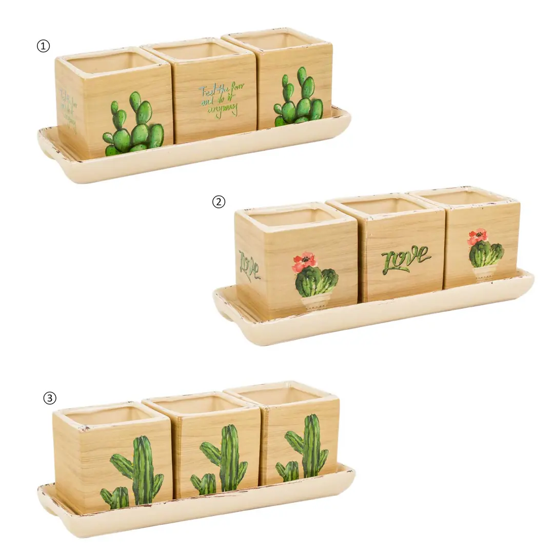 Flower Pot Tray SET 26.5X9.5X9cm