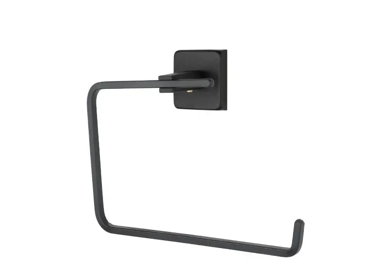 Light G Towel Holder Square Matte Black