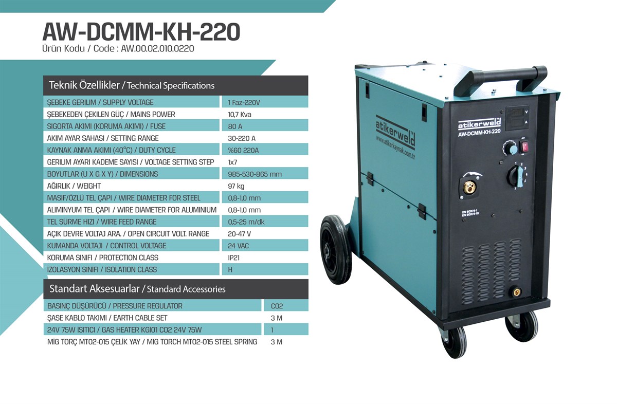Atiker Transformer Welding Machine AW-DCMM-KH 220 AMP