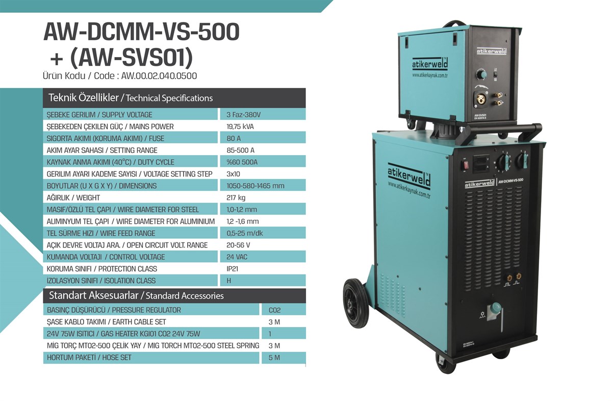 Atiker Submerged Welding Machine AW-DCMM-VS 500 AMP