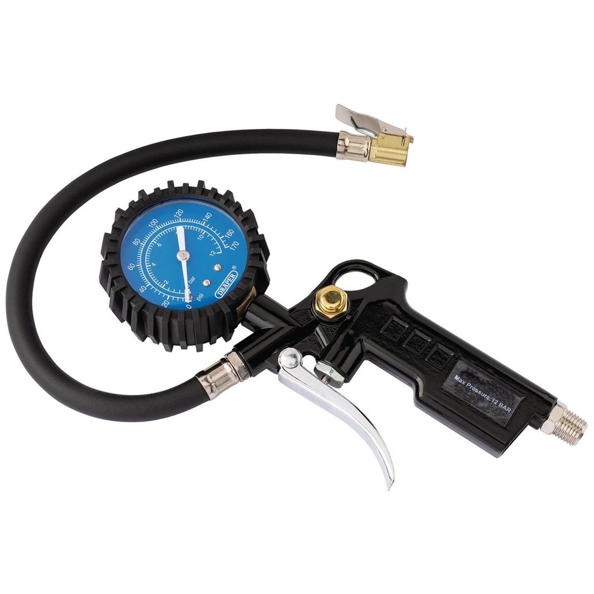 Draper Air Pressure Gauge Gun 0 -12 Bar