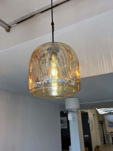 Pendant light Single Amber Oval Glass E27 P-BL038A E1: