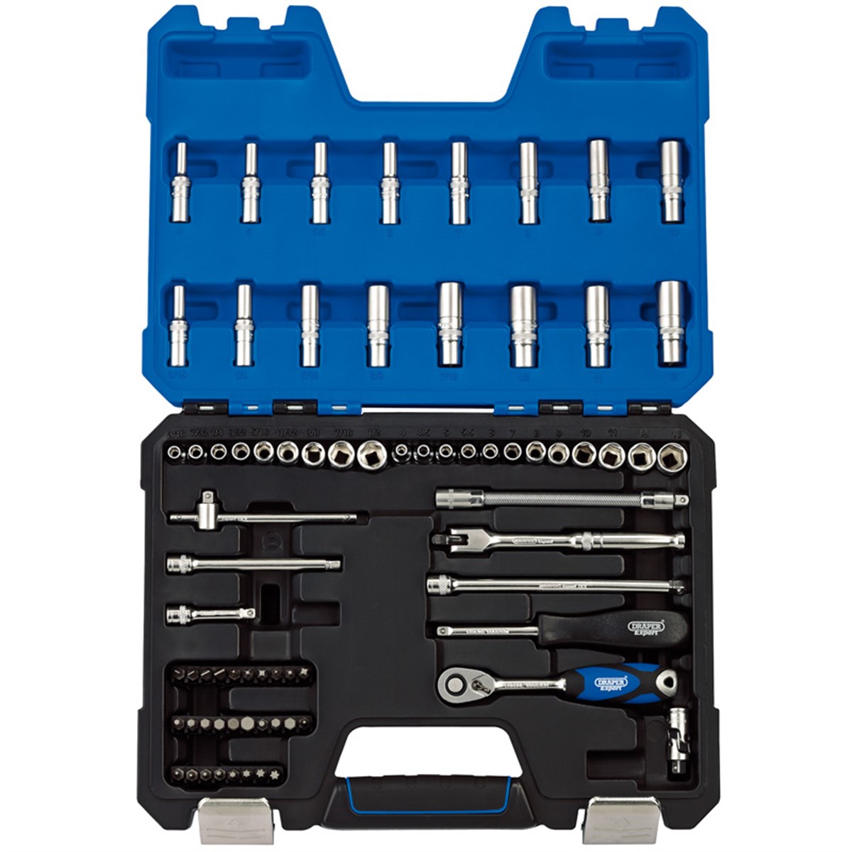 Draper Socket Set 6-Point 75 Piece Metrik- İnç 1/ 4
