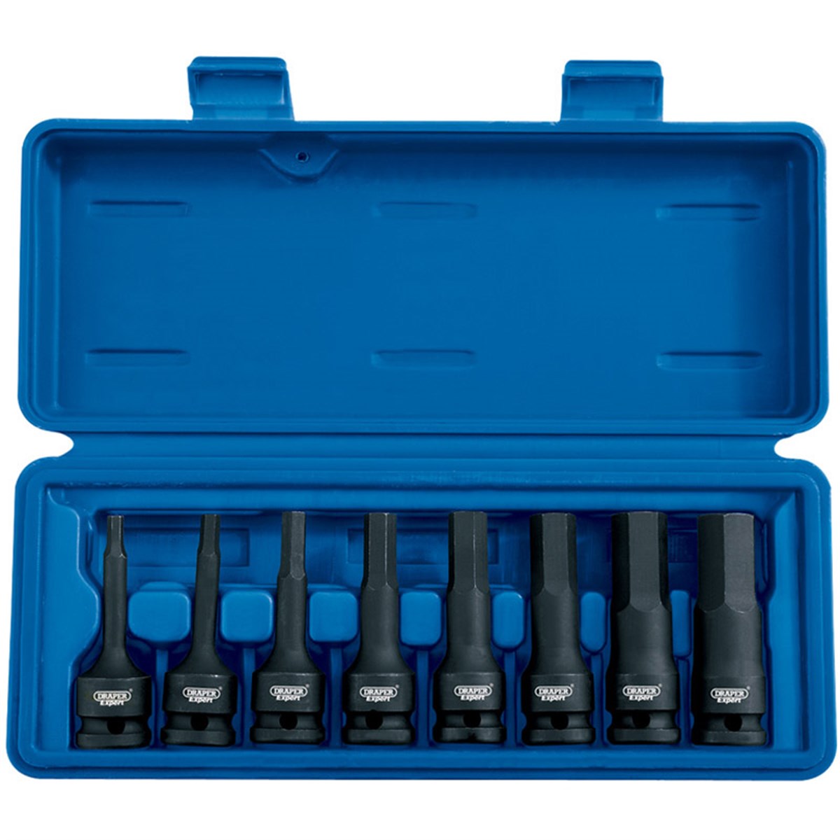 Draper Hex Bit Socket Set Black 8 Piece 1/2