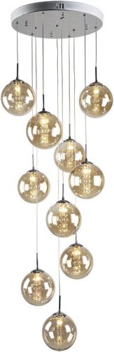 Pendant Light 10 Balls Amber Glass G4 P-BL0100 C1: