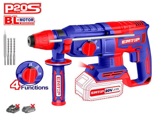 Emtop Cordless Breaker Driller Drill SDS-Max 20V (Only Tool)