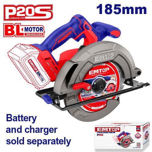 Emtop Cordless Saw Apartment 185MM 20V 4800Rpm (Only Tool)