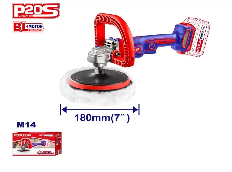 Emtop Cordless Sander Polyoch 180MM 20vV(Only Tool)