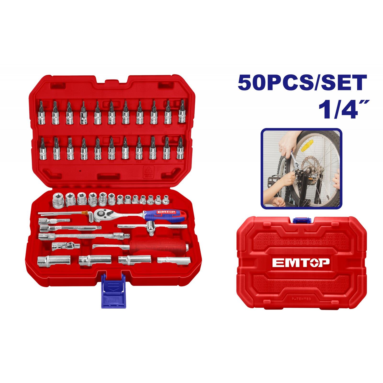 Emtop Socket Set 1/4'' 50 Piece