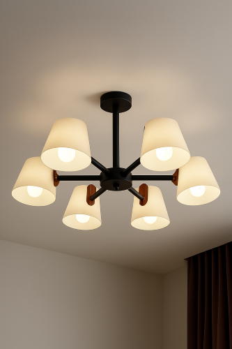 Ceiling light. 5-PIECE Hat Black E27 LMD-7048 E3: