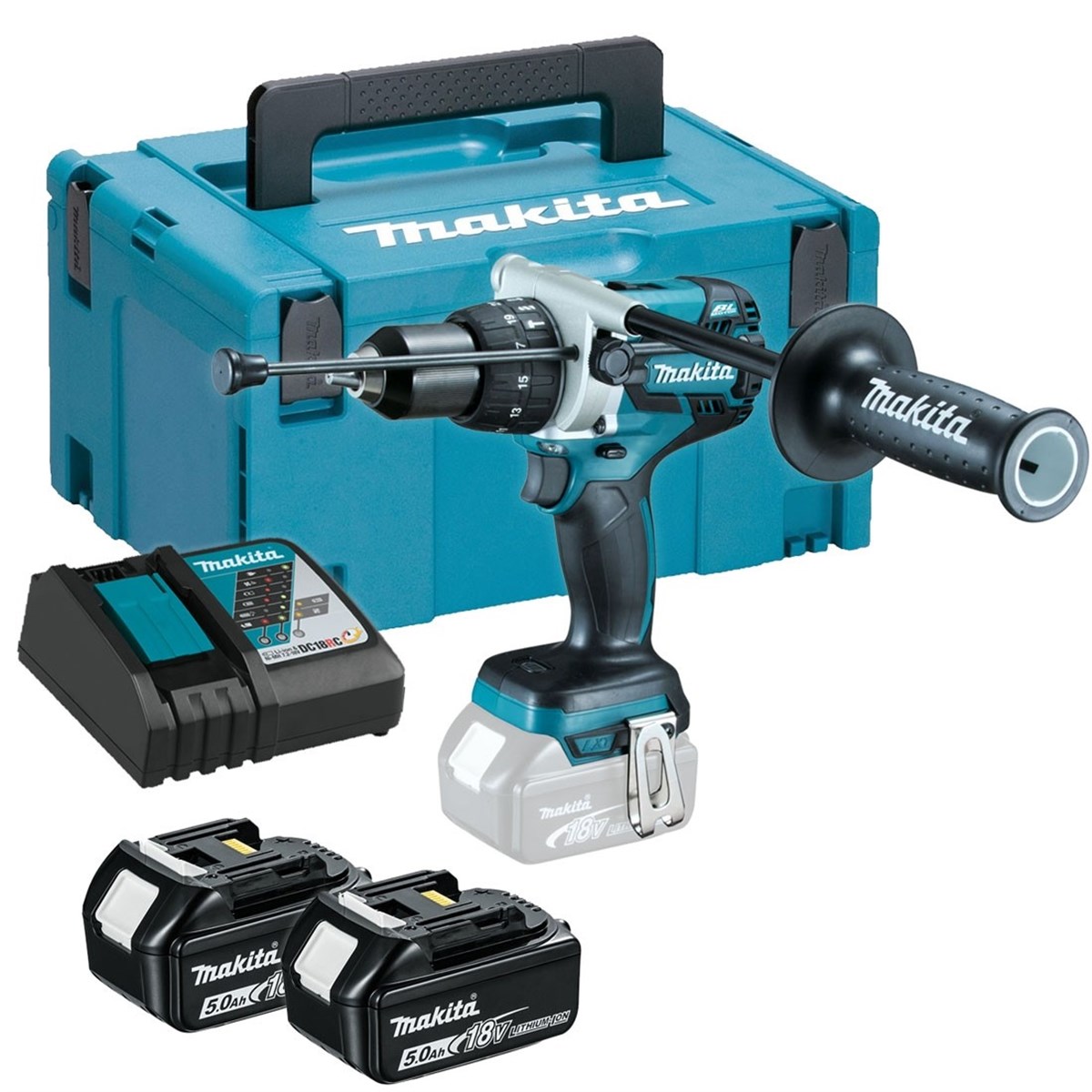 Makita Drill Cordless Impact Brushless 18V Lithium (2Battery+Chargerer+Canta)