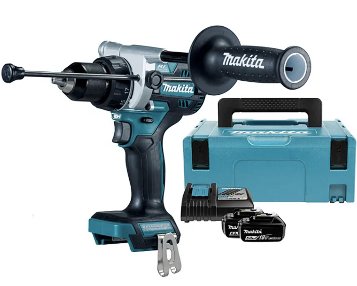Makita Drill Cordless Impact (BL/XPT) 18V Lithium (2Battery+Chargerer+Canta)