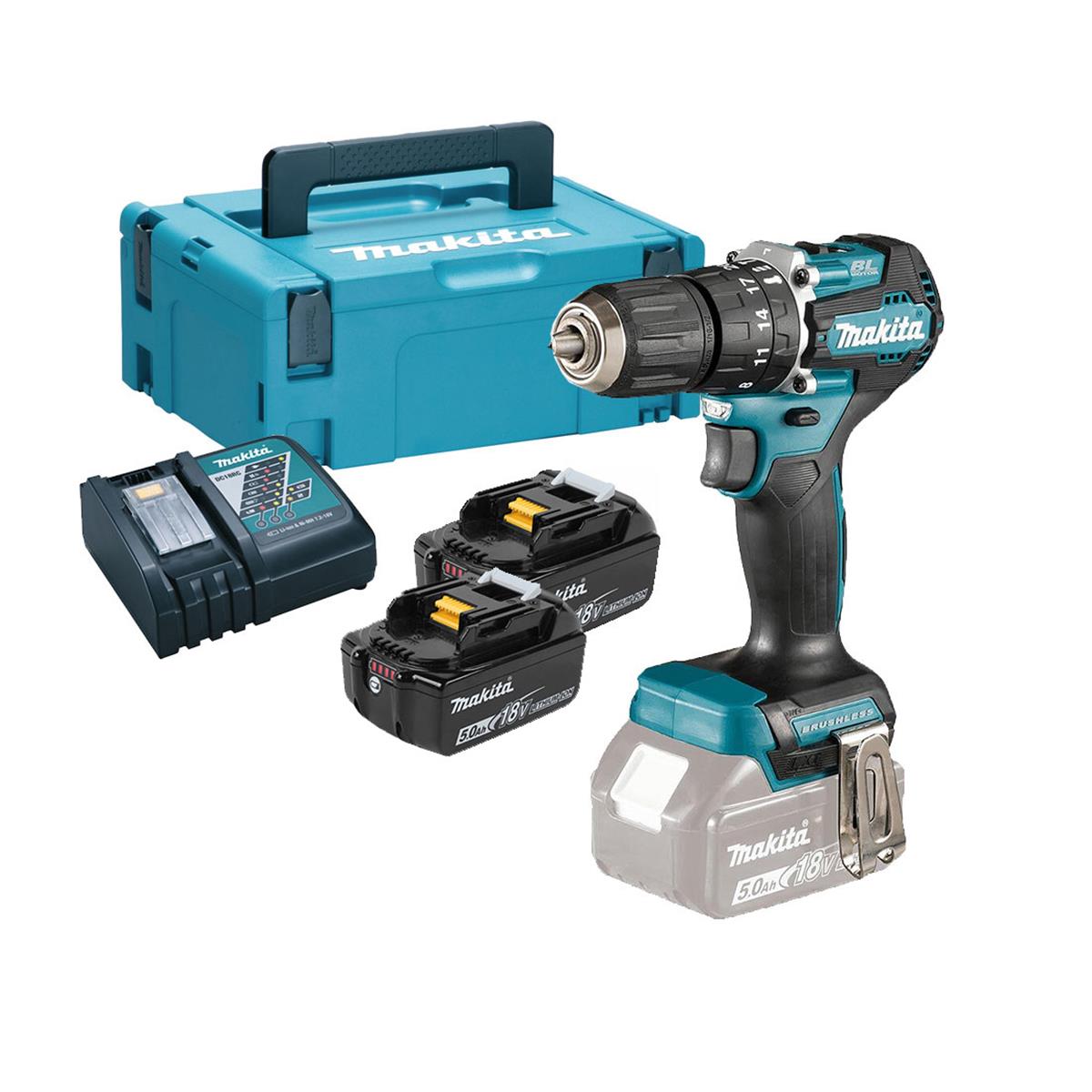 Makita Drill Cordless Impact Lithium 18V (2Battery+Chargerer+Canta)