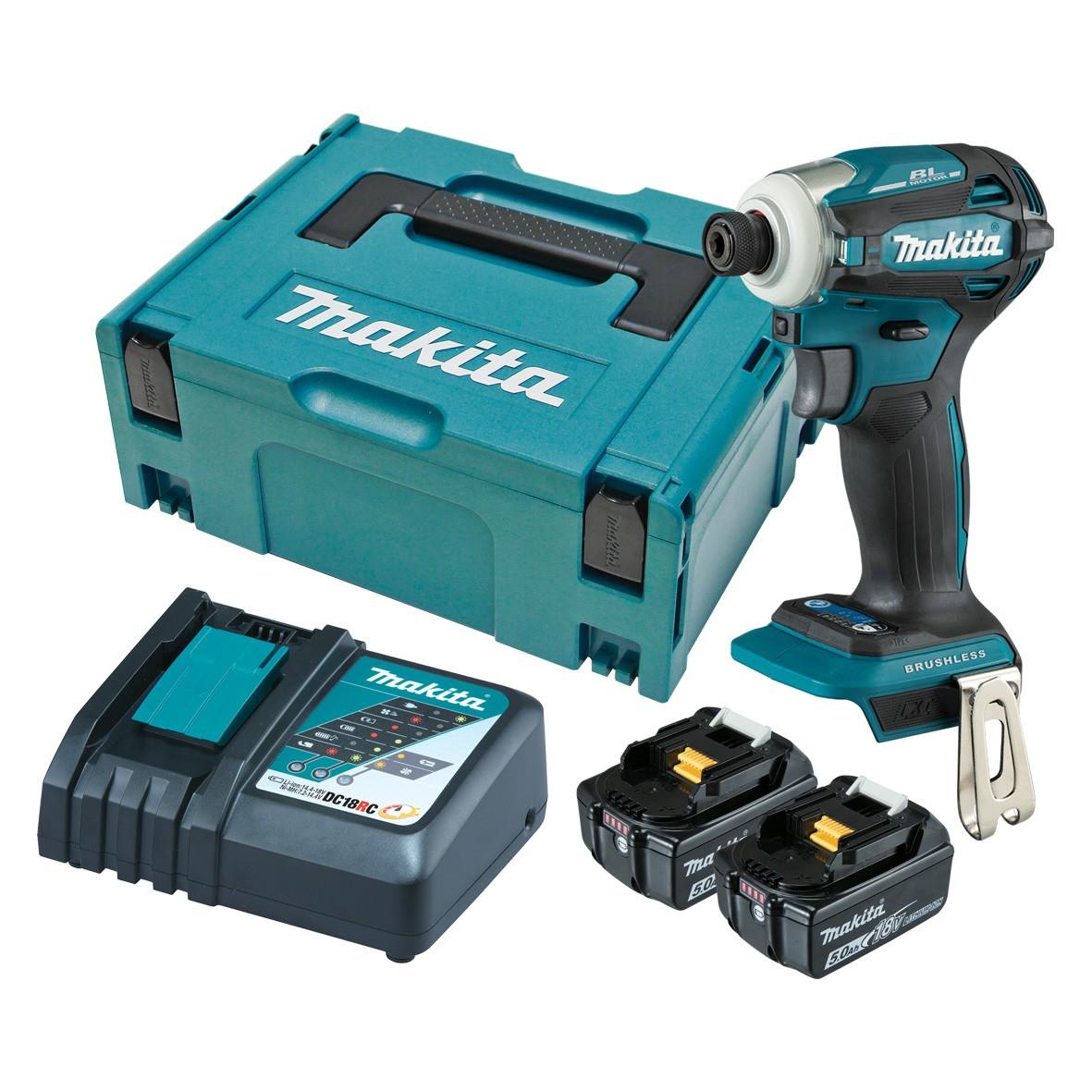 Makita Drill Cordless Screwdriver Pulse 5.0Ah 18V (2Battery+Chargerer+Canta)