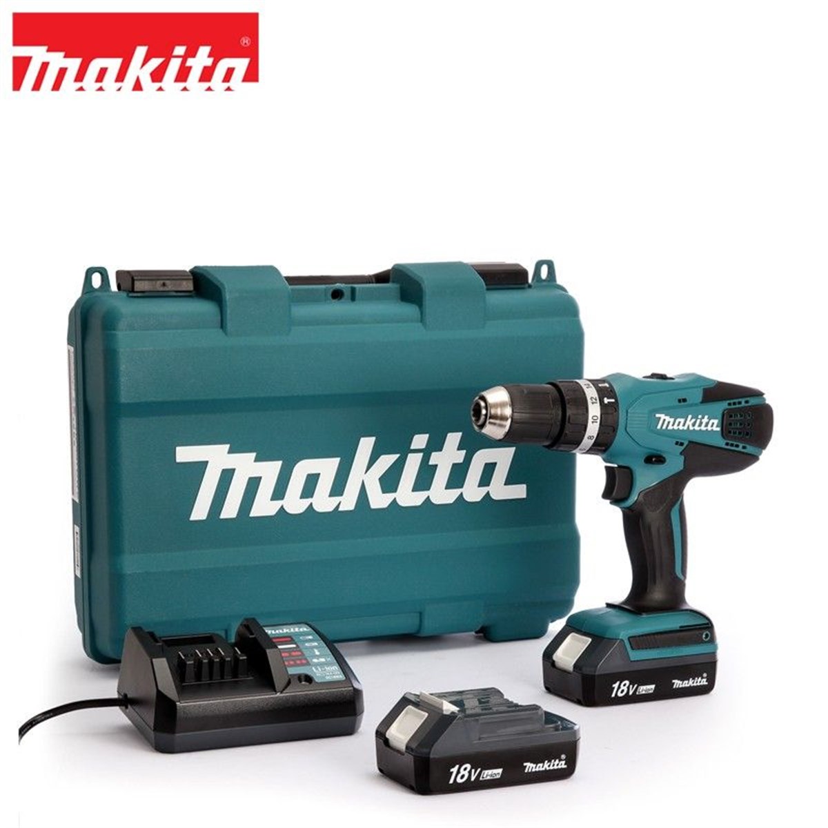 Makita Drill Impact Cordless 13MM 18V Lithium (2Battery+Chargerer+Canta)