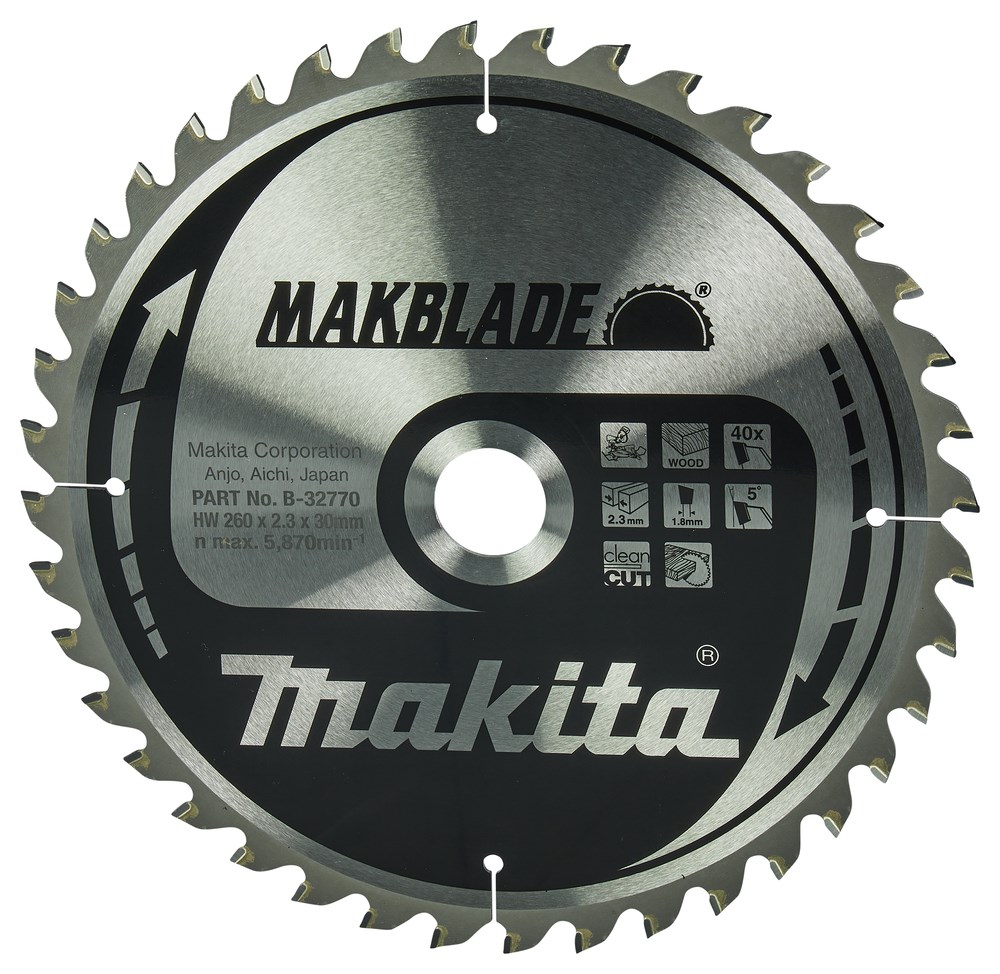 Makita Saw Apartment Wood 260X30MM 40 Dental