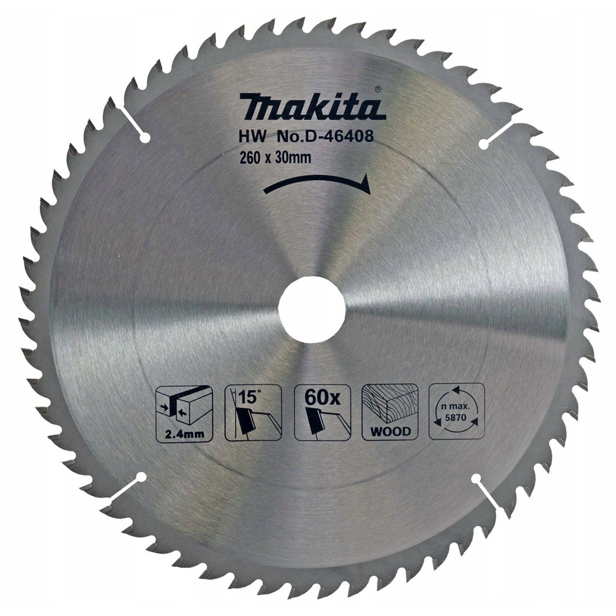 Makita Saw Apartment Wood 60 Dental 260MM