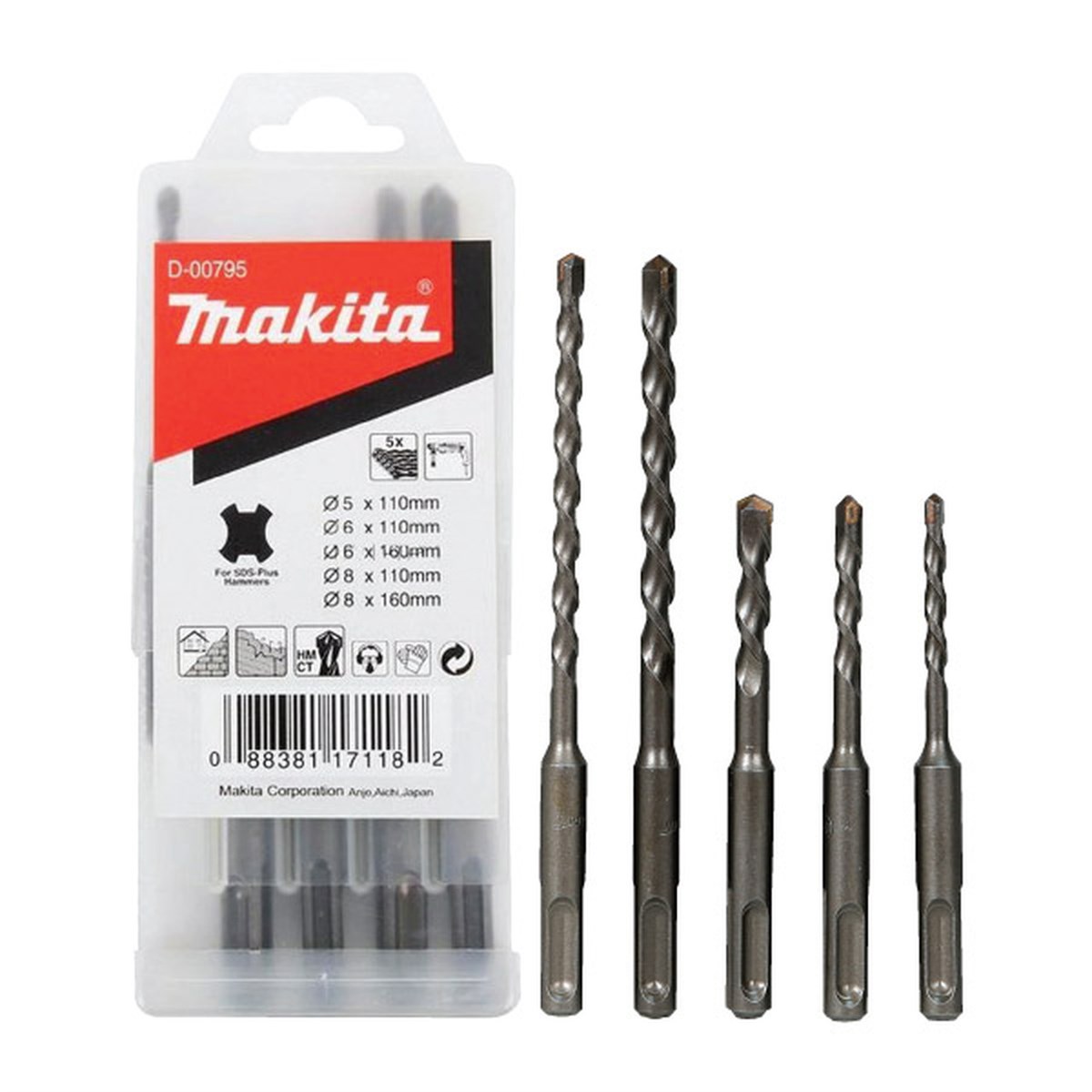 Makita End Concrete Drill Set SDS-PLUS