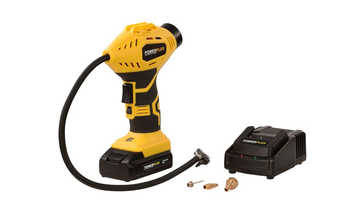 Powerplus Car Tire Compressor Cordless 18V(1Battery+Chargerer)