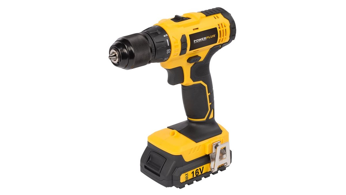 Powerplus Drill Cordless 16V Lithium (2Battery+Chargerer)