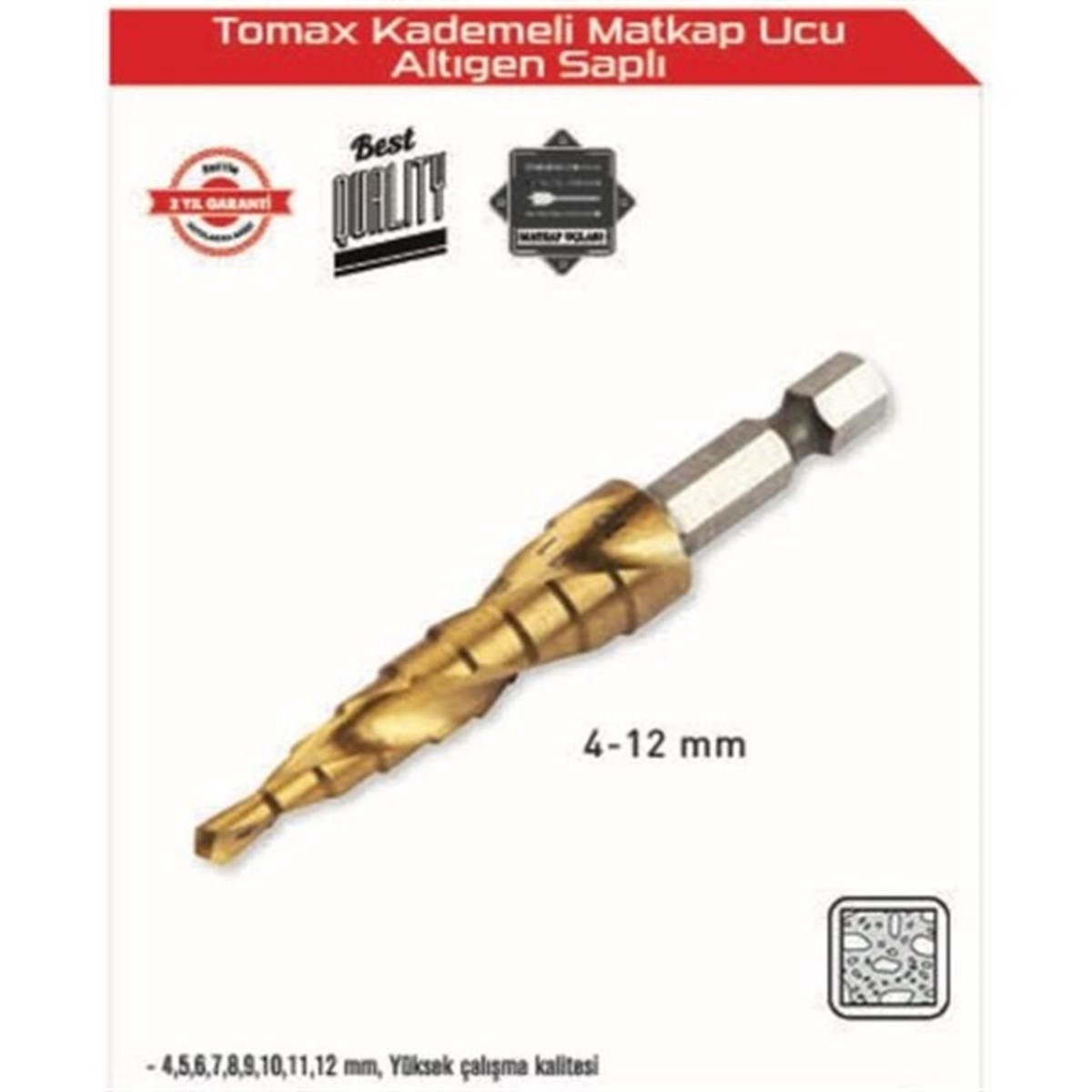 Tomax Stage Drill End Hexagonal Handle 4-12MM